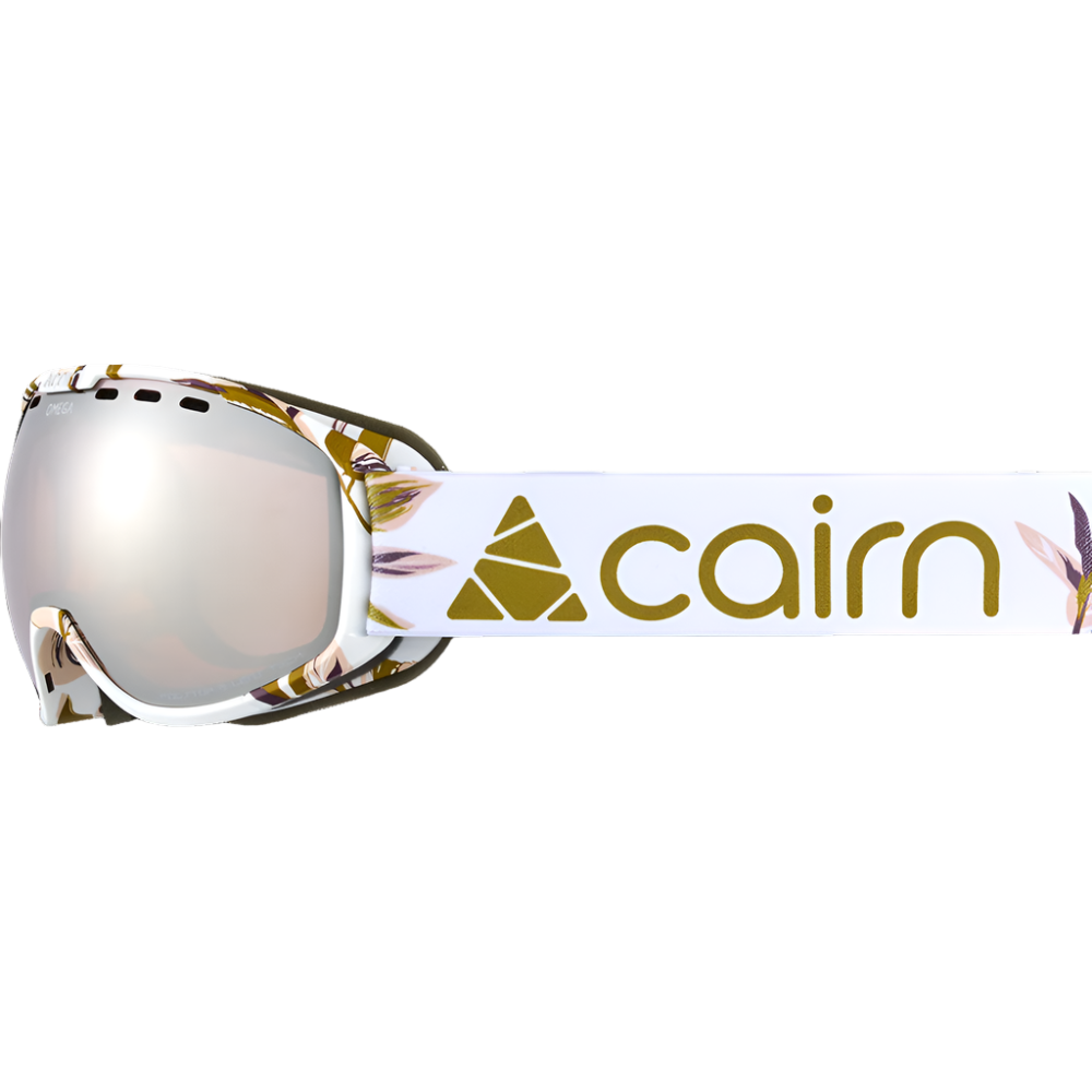 Ski Goggles - Cairn Omega - Mat White Gold Leaf/Silver Mirror SPX 3000