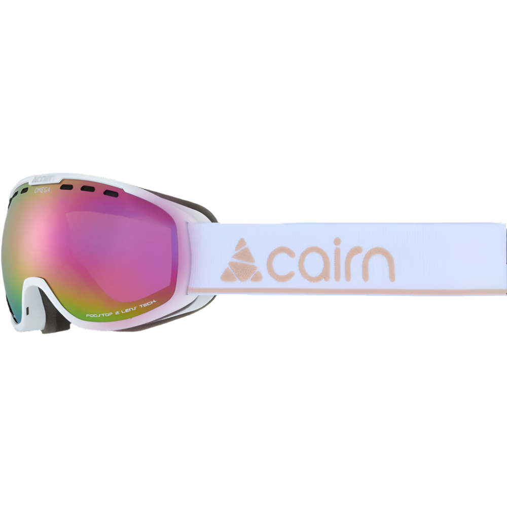 Ski Goggles - Cairn Omega - Mat White Latte/Silver Mirror SPX 3000