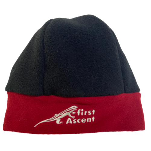 Beanie - First Ascent Polar Fleece Kids - Black/Red