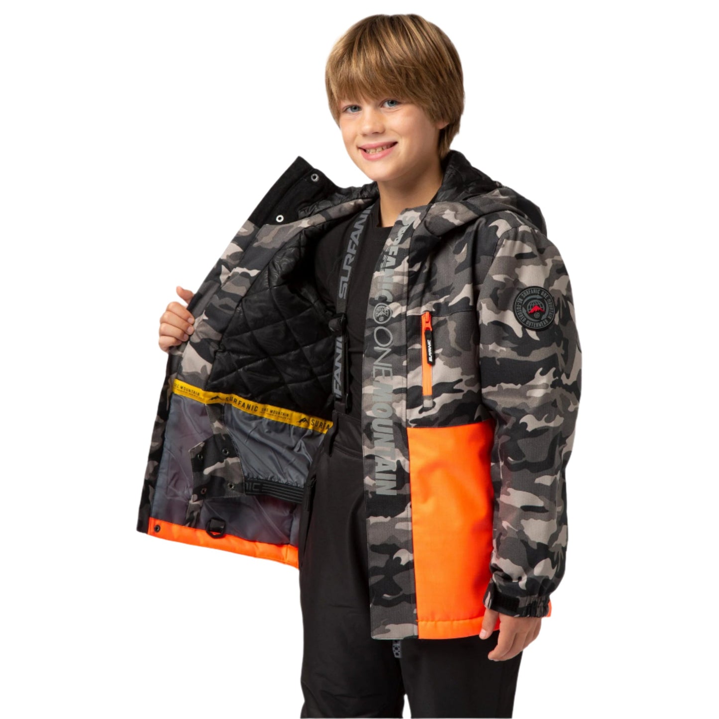 Ski Jacket - Surfanic Mission Surftex Boys - Fluro Orange - Only one unit left! 92cm (2/3 years)