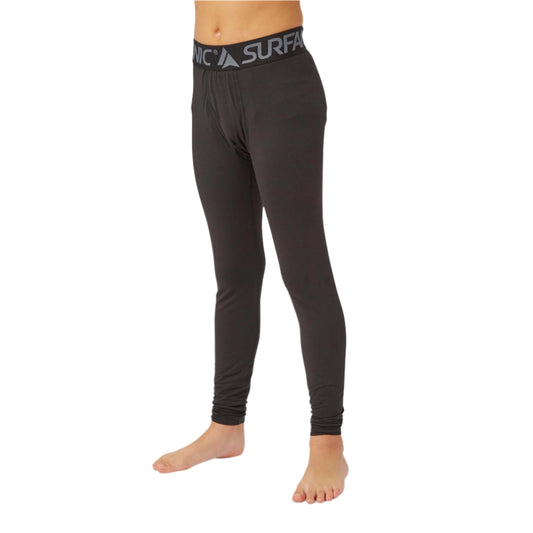 Thermal Long Johns - Surfanic Bodyfit Boys Full Length Baselayer - Black