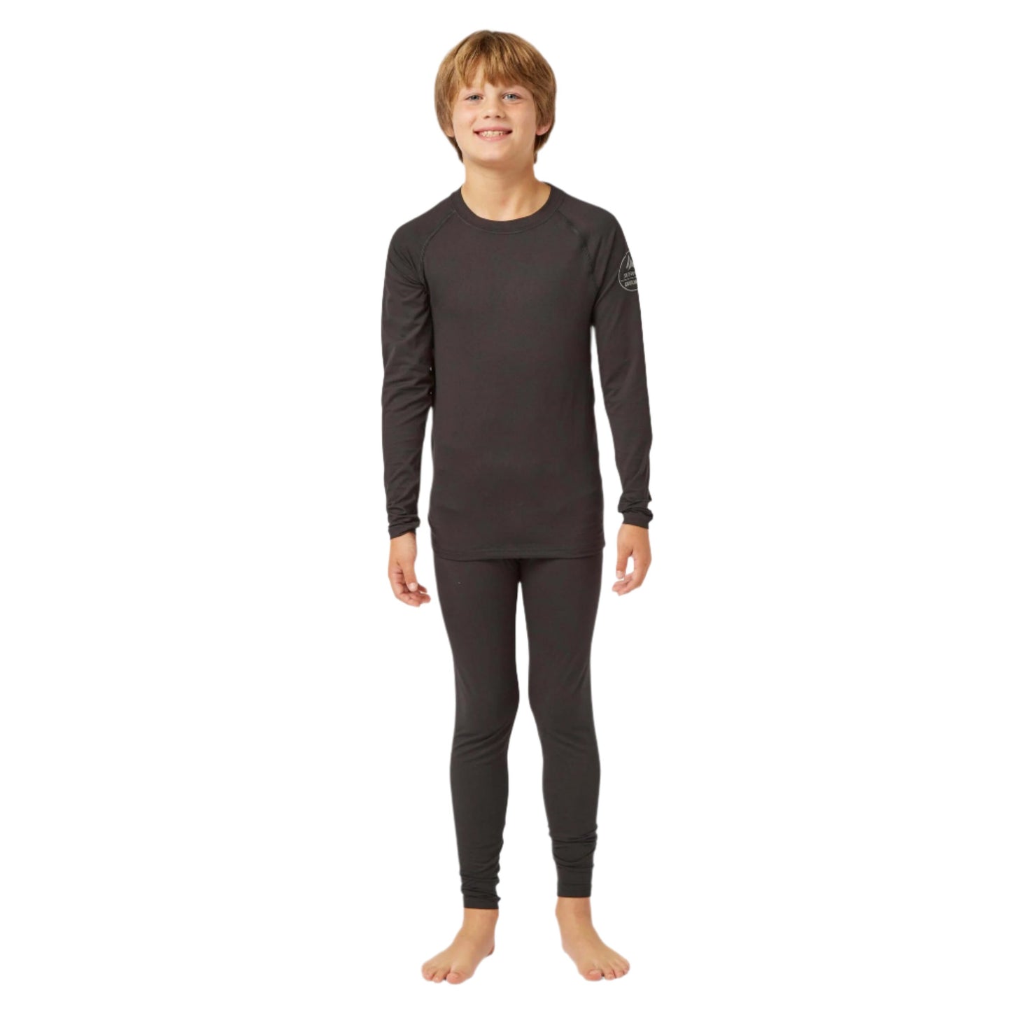 Thermal Long Johns - Surfanic Bodyfit Boys Full Length Baselayer - Black