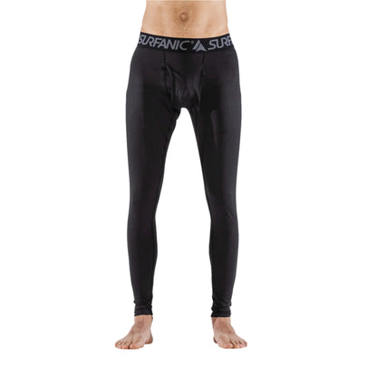 Thermal Long Johns - Surfanic Bodyfit Mens Full Length Baselayer - Black