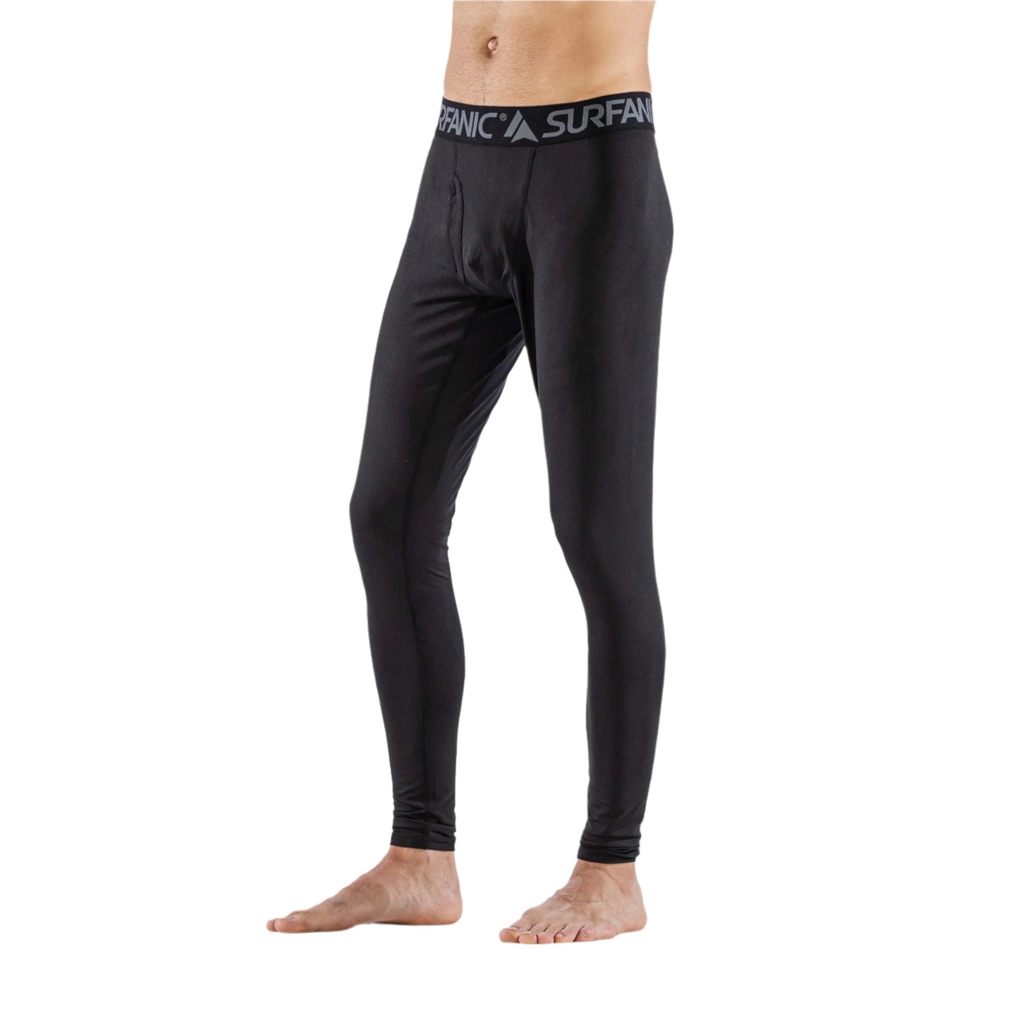 Thermal Long Johns - Surfanic Bodyfit Mens Full Length Baselayer - Black