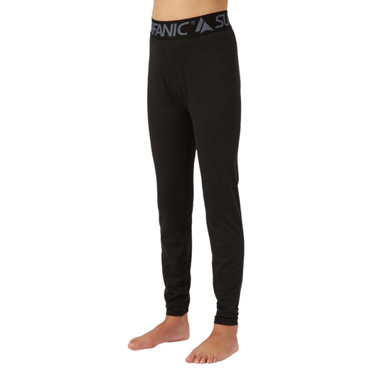 Thermal Long Johns - Surfanic Cozy Girls Full Length Baselayer - Black