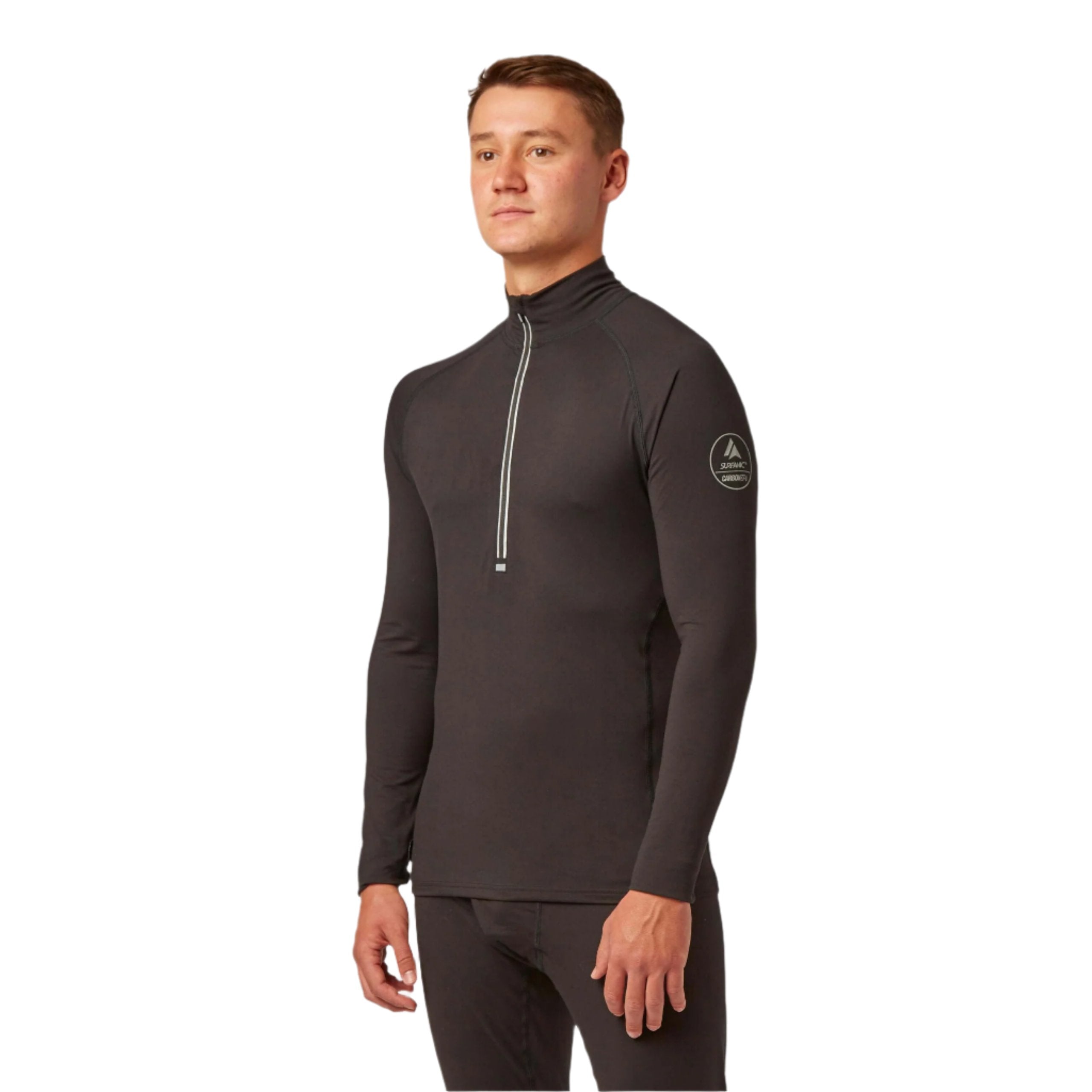 Surfanic Mens Bodyfit Zip Neck Black