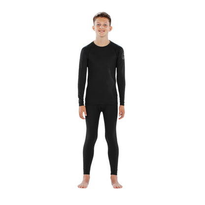 Thermal Top - Surfanic Bodyfit Crew Neck Boys Baselayer - Black