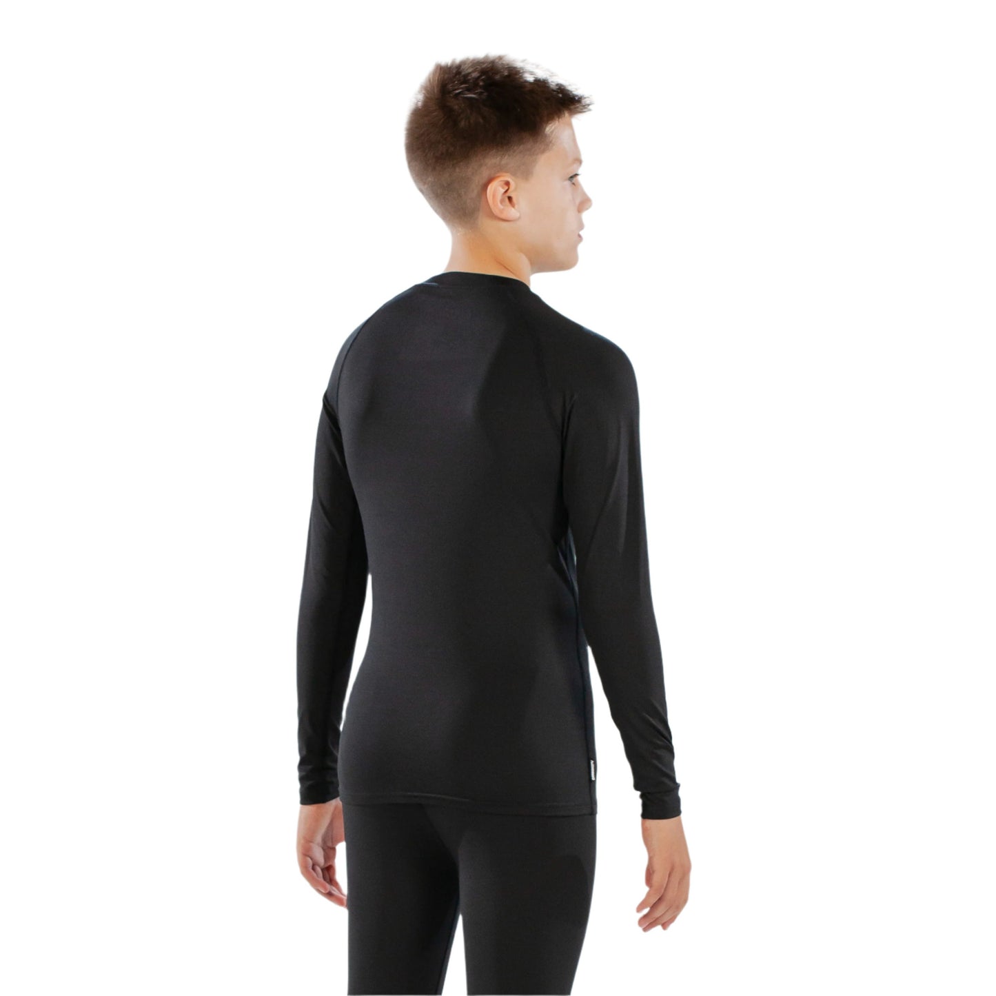 Thermal Top - Surfanic Bodyfit Crew Neck Boys Baselayer - Black