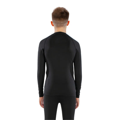 Thermal Top - Surfanic Bodyfit Crew Neck Boys Baselayer - Black