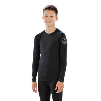 Thermal Top - Surfanic Bodyfit Crew Neck Boys Baselayer - Black