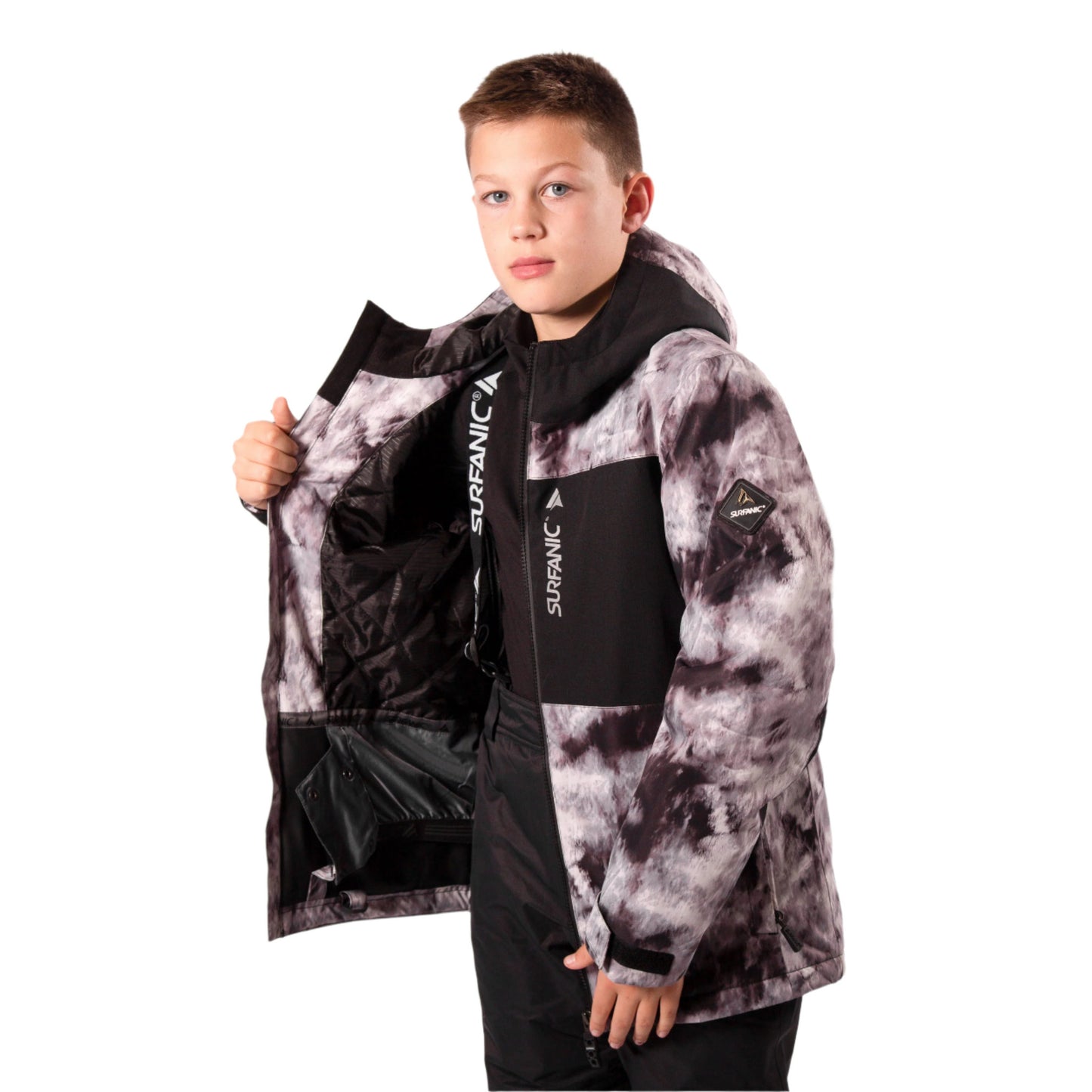 Ski Jacket - Surfanic Misfit Surftex Boys - Black/White