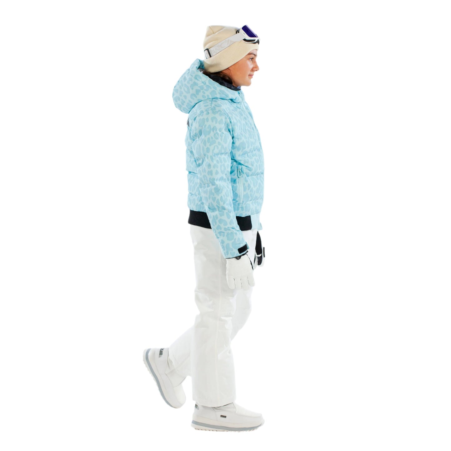 Ski Jacket - Surfanic Venice Leopard Girls - Clearwater Blue