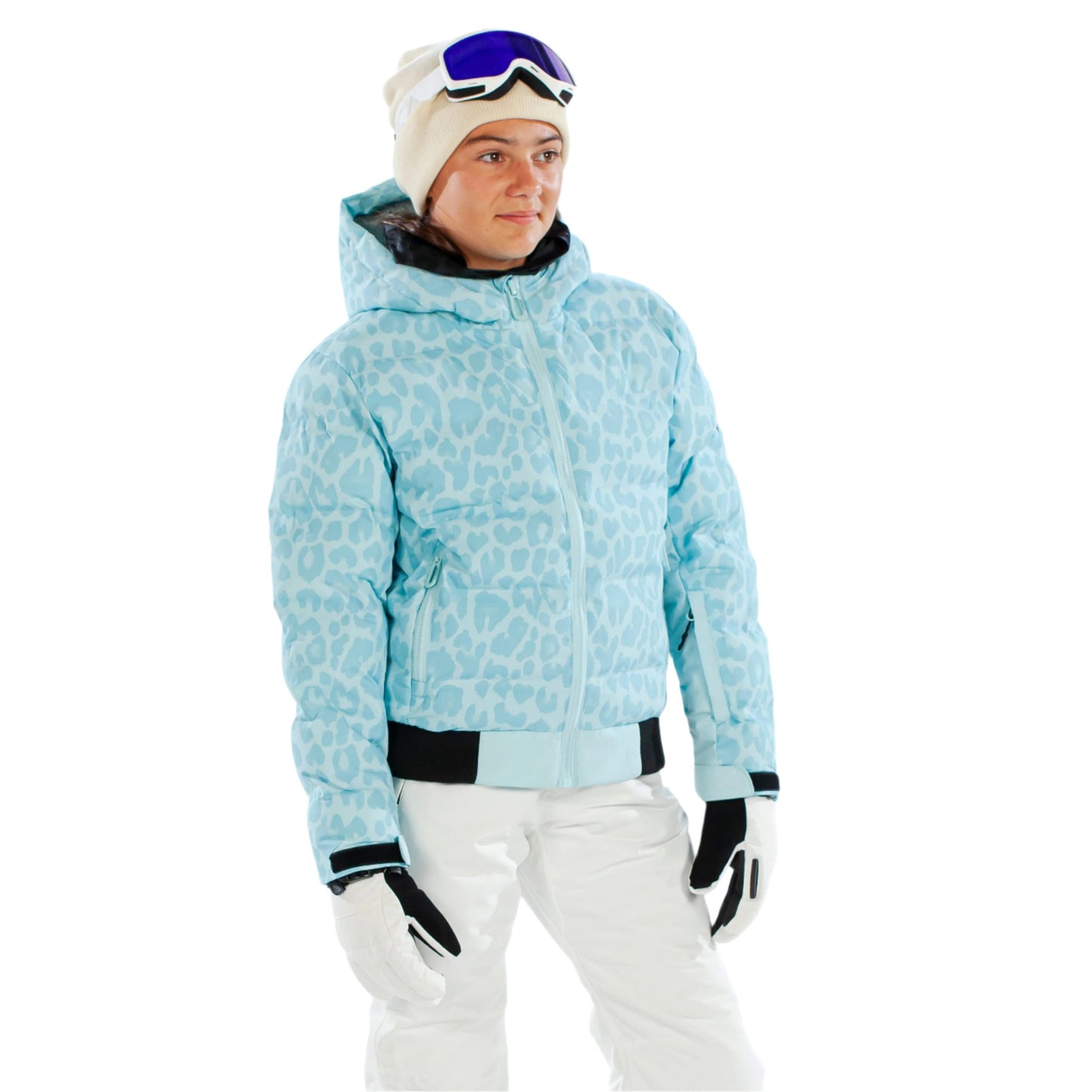 Ski Jacket - Surfanic Venice Leopard Girls - Clearwater Blue