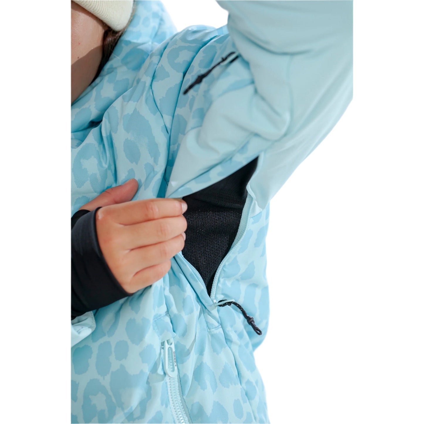 Ski Jacket - Surfanic Venice Leopard Girls - Clearwater Blue