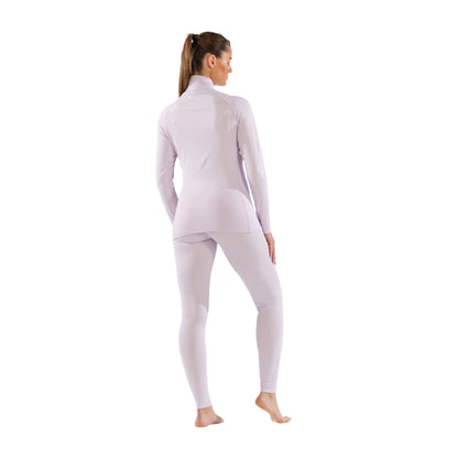 Thermal Ski Top - Surfanic Cozy Zip Neck Ladies Baselayer - Ice Lilac