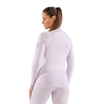 Thermal Ski Top - Surfanic Cozy Zip Neck Ladies Baselayer - Ice Lilac