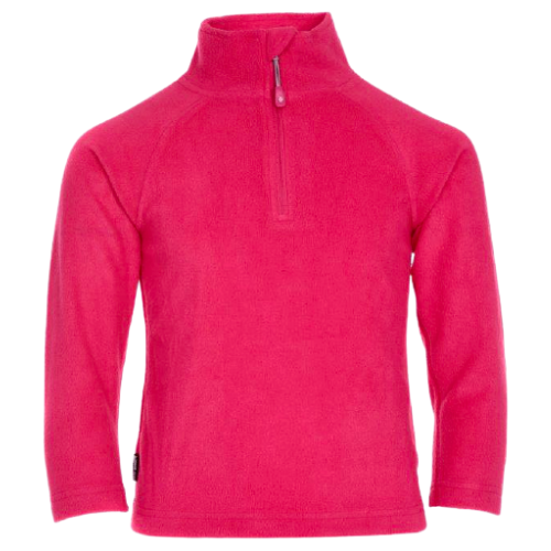 Thermal Ski Top - Surfanic Warm Girl's Zip Neck Micro Fleece- Raspberry