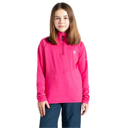 Fleece Ski Top - Dare2b Consist II Recycled Core Stretch Kids - Pure Pink