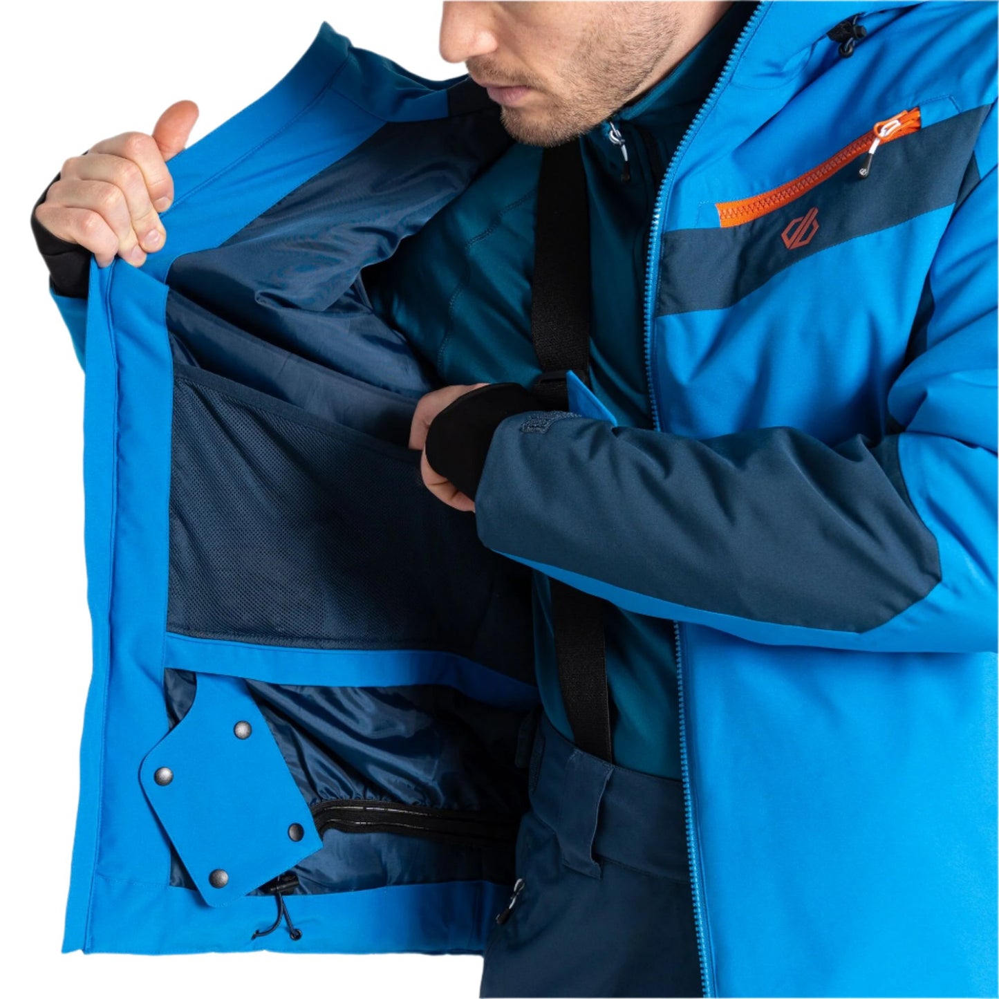 Ski Jacket – Dare 2B Eagle Men’s – Moonlight Denim / Athletic Blue / Orange Rust