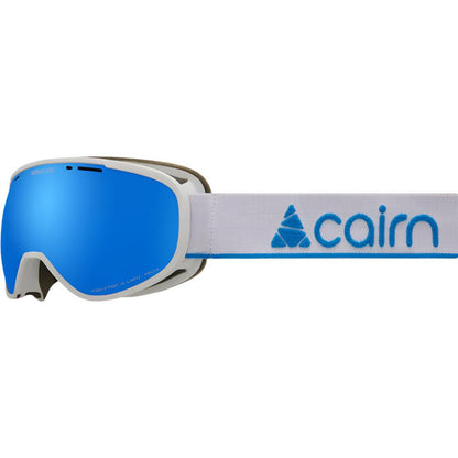 Ski Goggles - Cairn Genius OTG (Over the glasses) Mat White / Ice Blue Mirror lens SPX 3000 ium