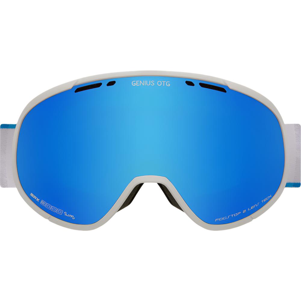 Ski Goggles - Cairn Genius OTG (Over the glasses) Mat White / Ice Blue Mirror lens SPX 3000 ium