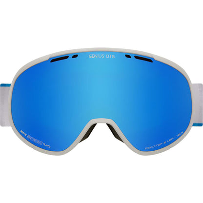 Ski Goggles - Cairn Genius OTG (Over the glasses) Mat White / Ice Blue Mirror lens SPX 3000 ium