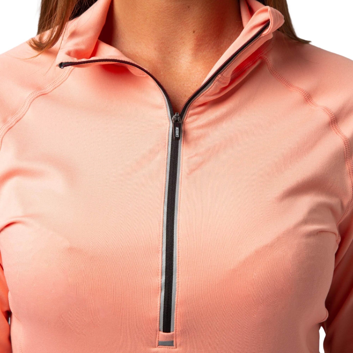 Thermal Ski Top - Surfanic Cozy Zip Neck Ladies Baselayer - Dusty Pink