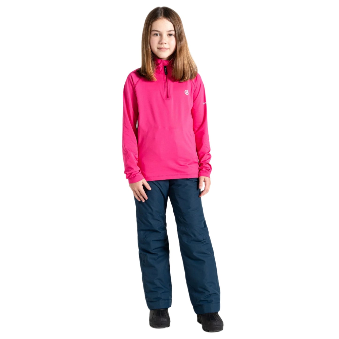 Fleece Ski Top - Dare2b Consist II Recycled Core Stretch Kids - Pure Pink