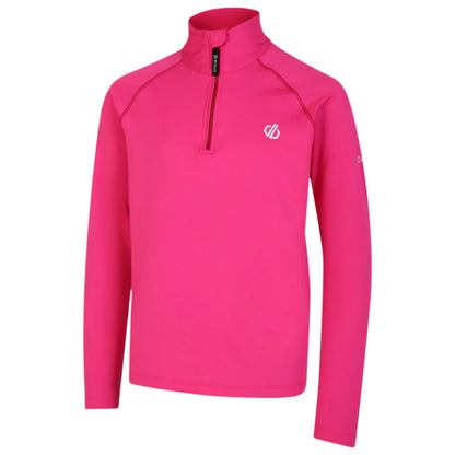 Fleece Ski Top - Dare2b Consist II Recycled Core Stretch Kids - Pure Pink