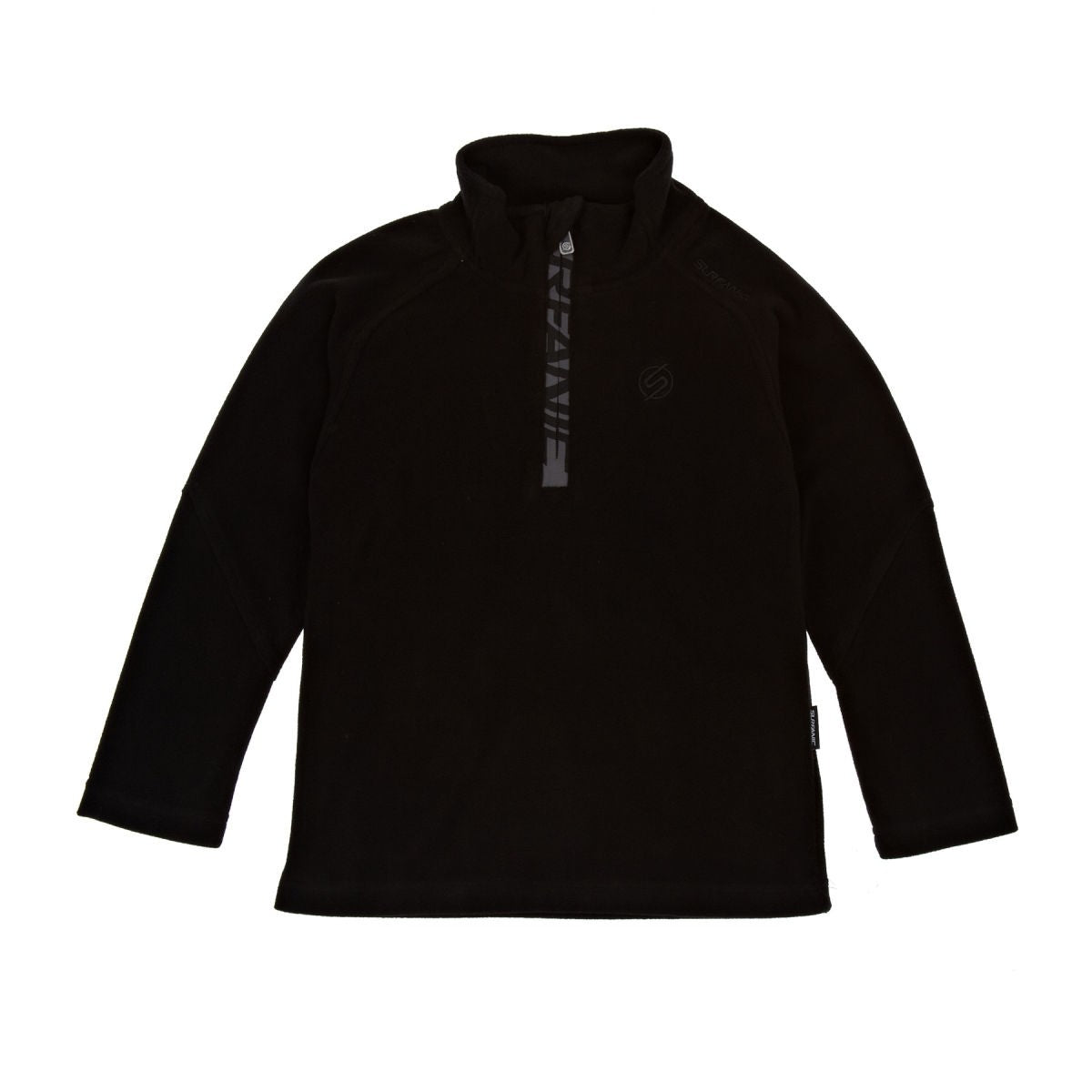 Thermal Ski Top - Surfanic Cameron Kids Zip Neck Micro Fleece - Black