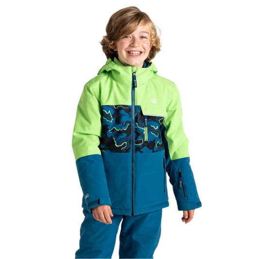 Ski Jacket - Dare2b Traverse Kids - Green Blue Camo Print