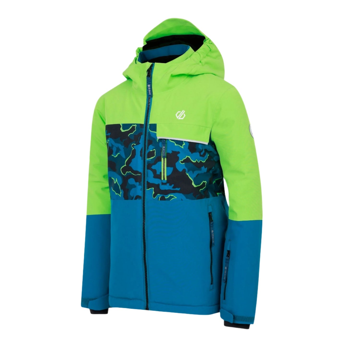 Ski Jacket - Dare2b Traverse Kids - Green Blue Camo Print