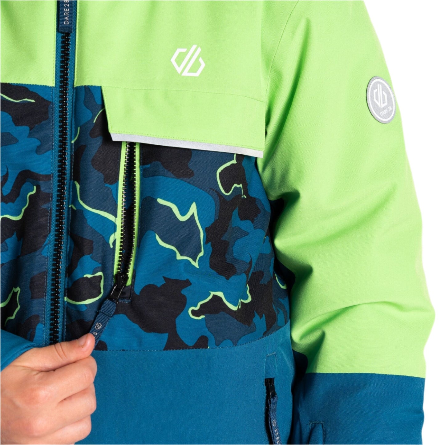 Ski Jacket - Dare2b Traverse Kids - Green Blue Camo Print