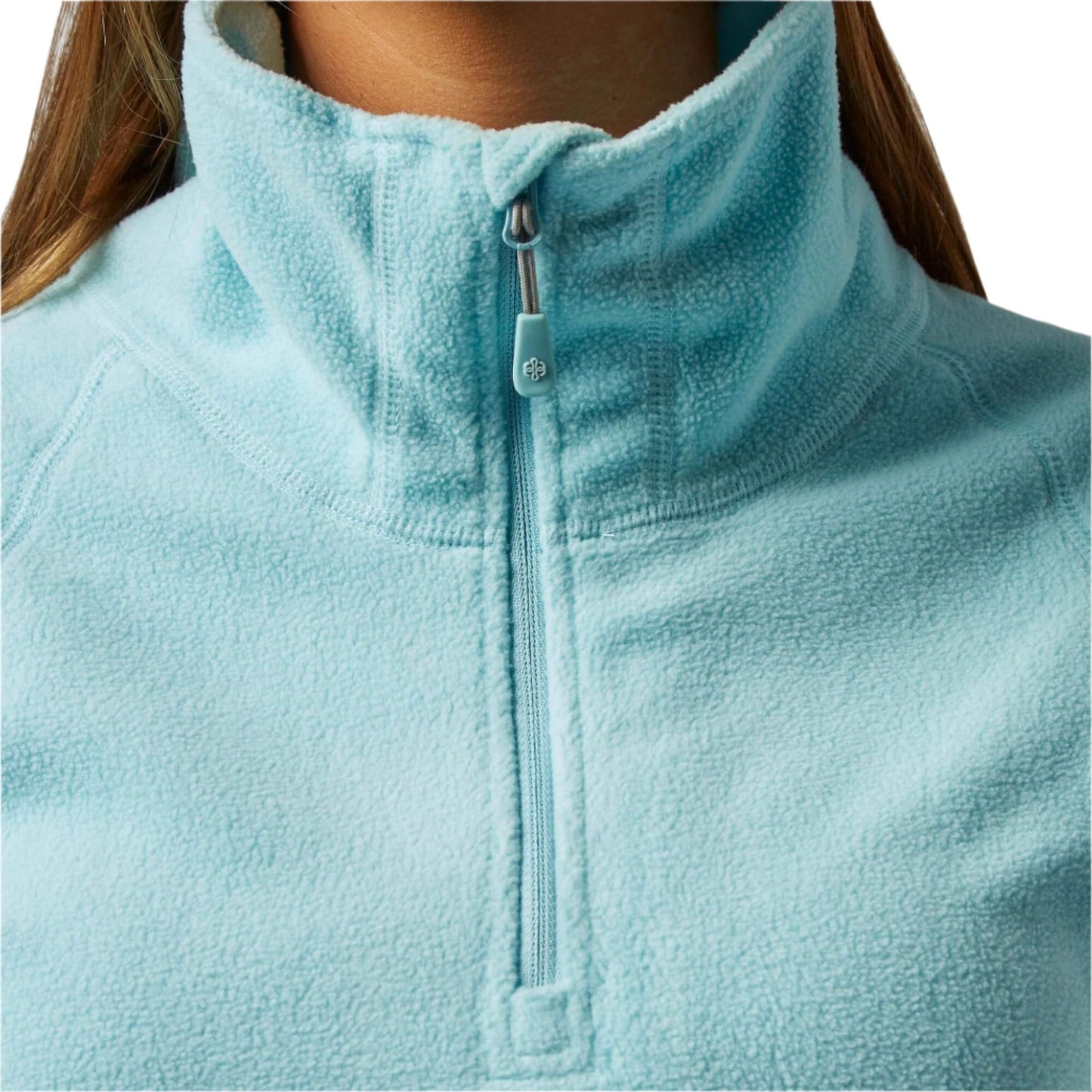 Thermal Ski Top - Surfanic Warm Zip Recycled Micro Fleece Ladies - Clearwater Blue